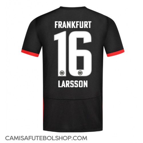 Camisa de time de futebol Eintracht Frankfurt Hugo Larsson #16 Replicas 2º Equipamento 2024-25 Manga Curta